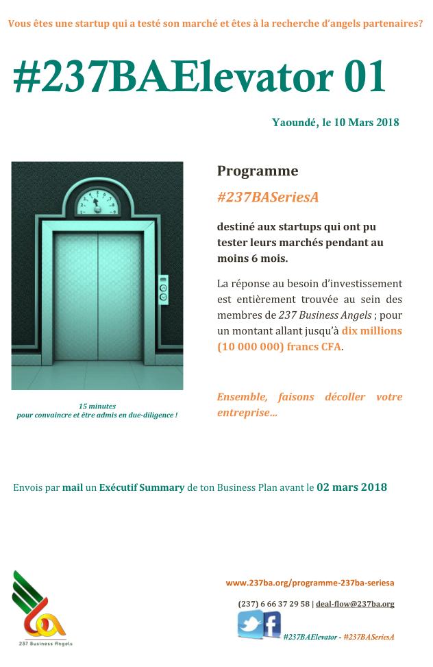 237BAngels's tweet photo. Appel à candidatures pour le #237BAElevator du programme #237BASeriesA ... #startup ayant déjà au moins 6moins d'activités commerciales... #investissements #investments
#angelinvestors #elevatorpitch #seriesinvestment #Cameroun #Yaounde #237BA #businessangels https://t.co/nXtvdDYxKd