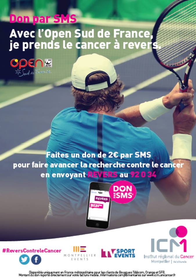 OpenOccitanie's tweet photo. A l'occasion de la journée mondiale contre le cancer, l'Open se mobilise. Tout au long de la journée, faites un don de 2 euros par sms qui ira dans la recherche contre le cancer. #ReversContreleCancer https://t.co/J9TmN09exO