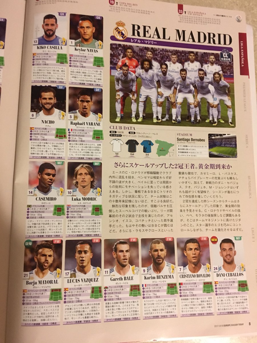 Hiroyuki Takenaga うちの8歳の欧州サッカー選手名鑑の楽しみ方なんですが 1 名鑑でそれぞれの選手のデータを読み込む 2 Youtubeで各選手の動きを確認 3 ゲーム Fifa18 で実際に選手を使ってみる という感じで 紙 ネット ゲーム とマルチ