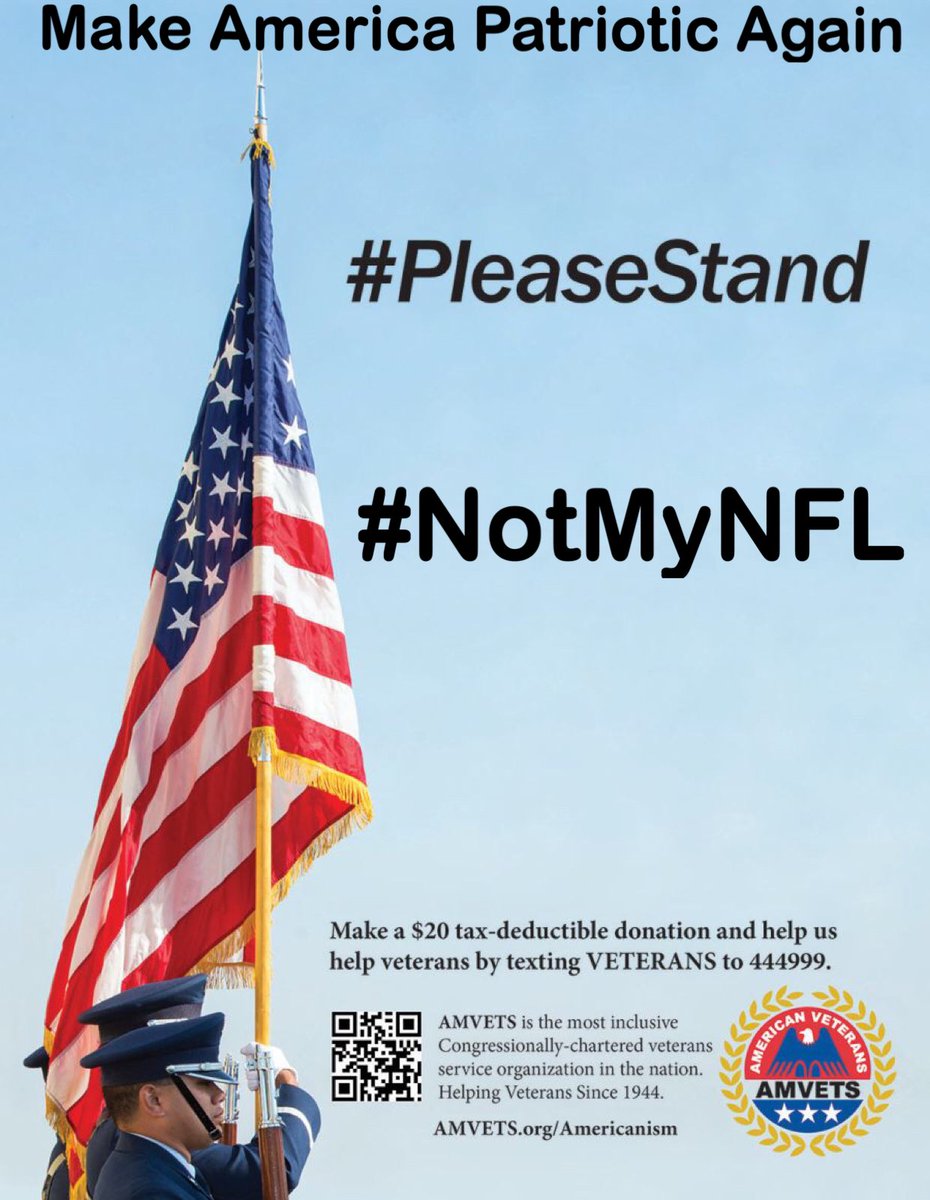 RealNinjetta's tweet photo. Today is #NotMySuperbowl day

#PleaseStand for the #NationalAnthem 

@Patriots #TomBrady ignored @AMVETSHQ plea to air their own commercial
THEY had a platform to support #Veterans

#NotMyNFL @NFL #BoycottNFL #BoycottSuperBowl

#SundayMorning #MakeAmericaPatrioticAgain
#MAGA https://t.co/2sivVDBqfq