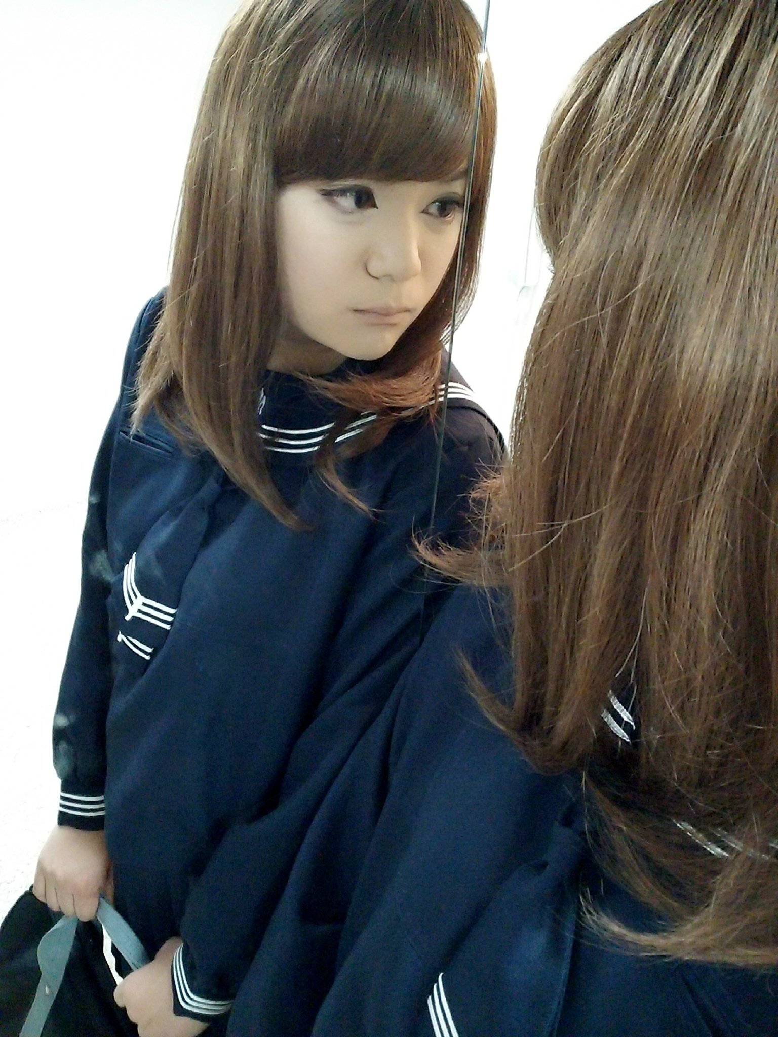 ぷっちょん♪ Twitterren &quot;続いて、女子高生の制服を着させてもらいました！(≧ ≦) 先生が言うには高校1年生の設定でメイクをして