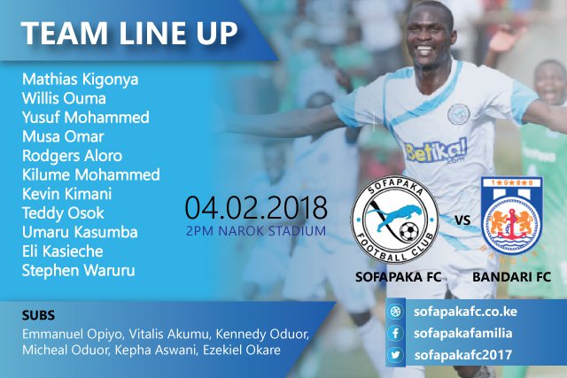 sofapaka fc lineup against bandari fc
<a href="/OyandoRonny/">Ronny Oyando</a> @foruchous <a href="/alvin_aginga/">Alvin Aginga</a> <a href="/KNeyole/">Kale Jonah Neyole</a> @