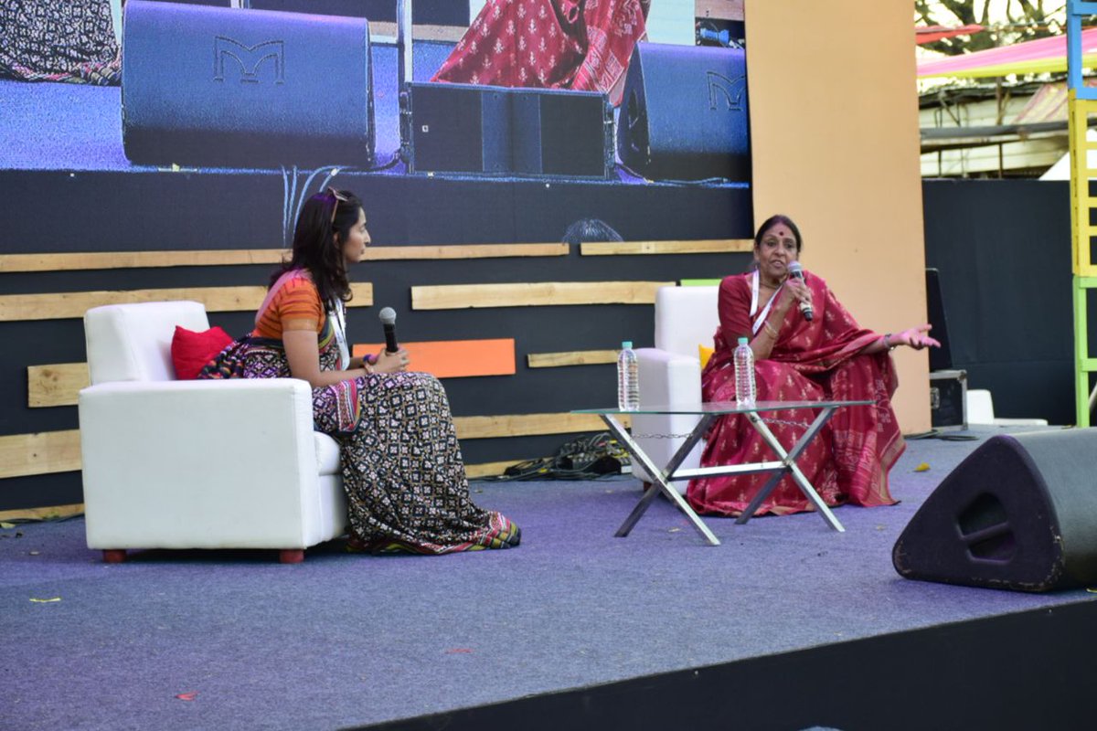 timeslitfestblr's tweet photo. @Jayajaitly the Messiah of culture and the brain behind 'Delhi Hat' shares the progress of the Indian handloom and crafts industry and the challenges they face.
#ACTTimesLitFest #TimesLitFestBLR https://t.co/hrbBjGUBn4