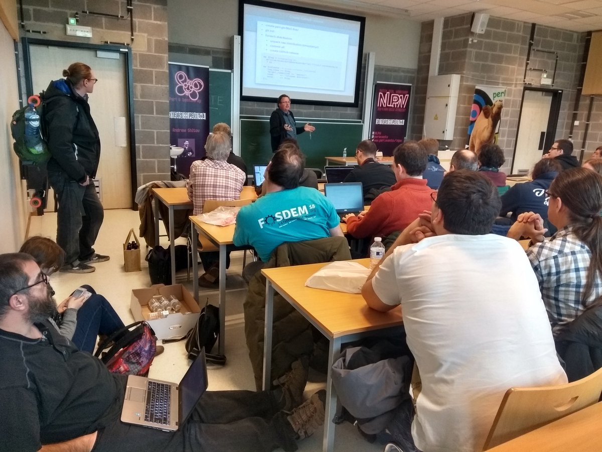 PerlFosdem's tweet image. Mark Overmeer had an interesting talk about contributing to Perl and Open Source.