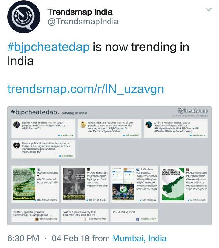 Saiprasad_drlng's tweet image. Aaatt...
Within 10min Trending in India
#APDemandsSpecialStatus 
#BJPcheatedAP