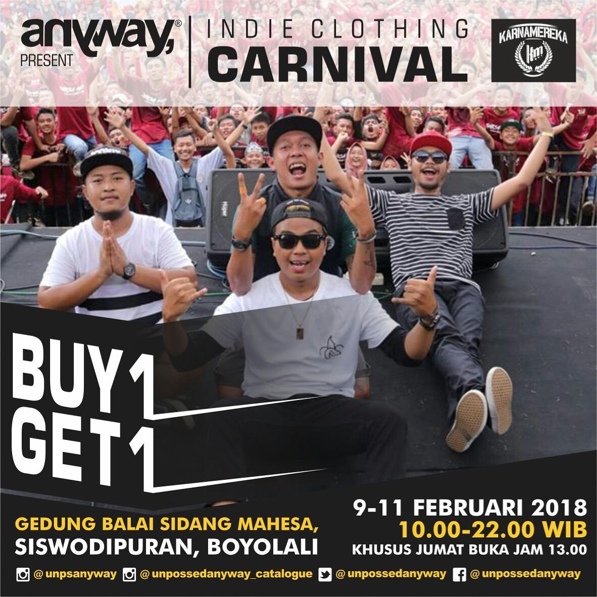 Boyolali bersiaaaap
9-11 februari 2018

Gedung balai sidang mahesa
SISWODIPURAN, boyolali

Follow 
<a href="/unpossedcloth/">Unpossed</a> 
<a href="/anywaycloth/">Anyway</a>