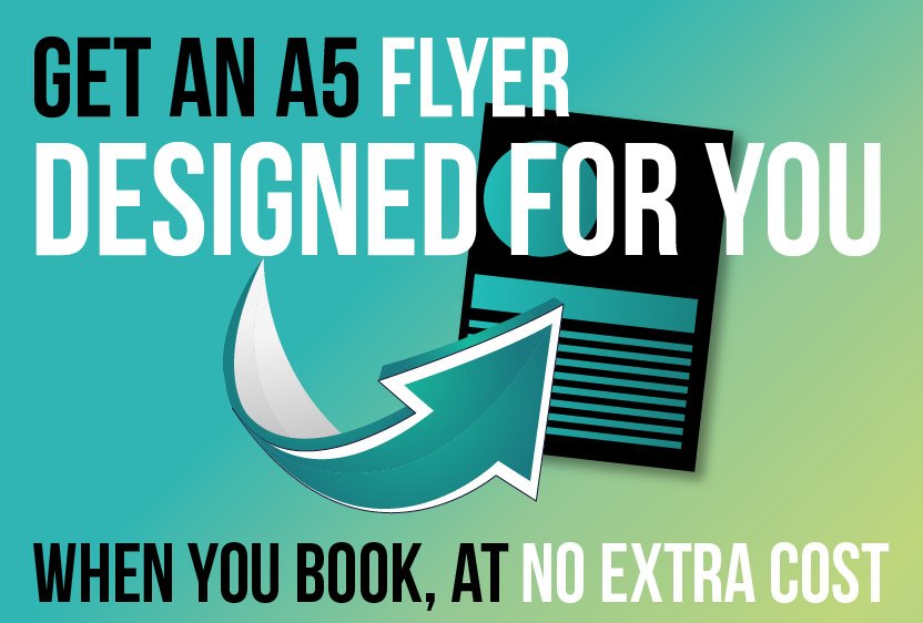 No marketing tools? No problem! How about a ⭐️FREE⭐️ A5 flyer design to share in your community. Book with SLS!