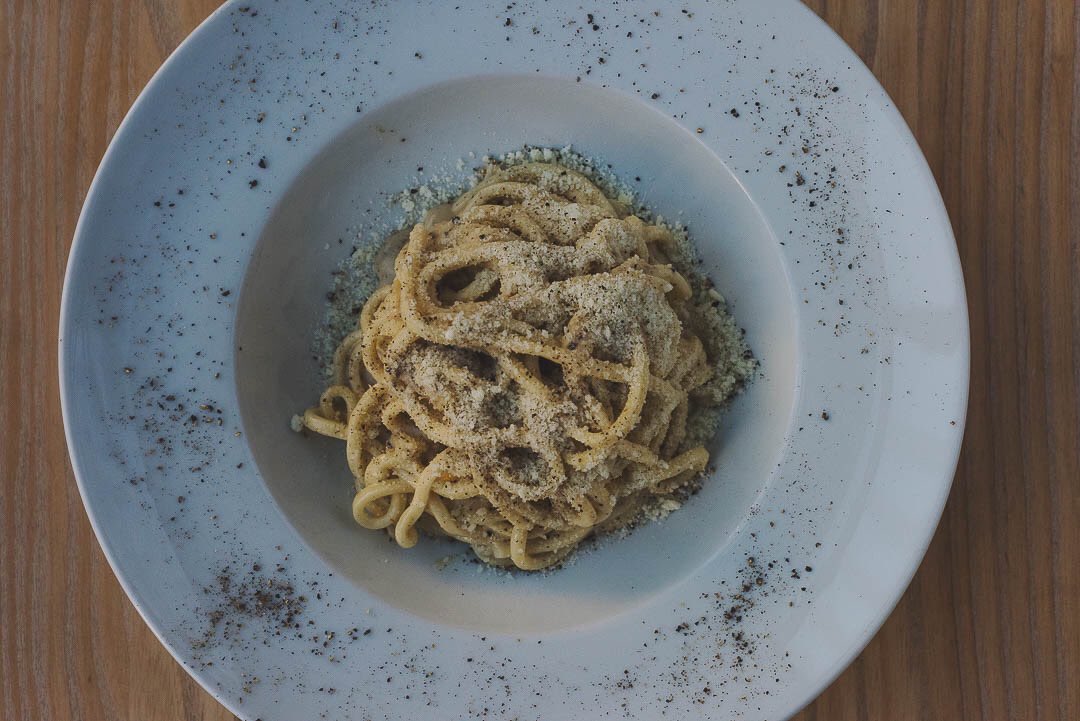 The Roman Classic CACIO e PEPE always on our menu! Made with handmade Tonnarelli, Roman Pecorino and Lampong Peppercorns 🇮🇹