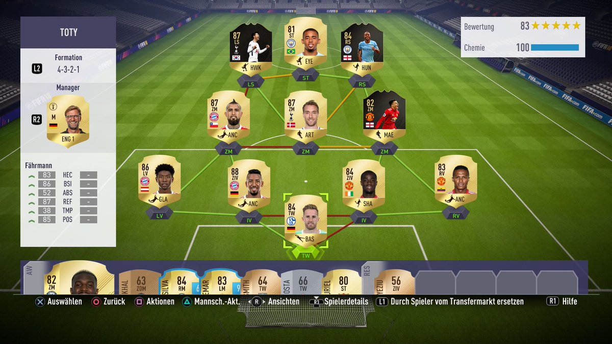 Raydrid's tweet photo. #SheeshTeam Das ist mein Team, Budget 300k. Ihr könnt alles tauschen außer Son. Bitte kein Aguero oder De Gea. https://t.co/2zeFmb0prs