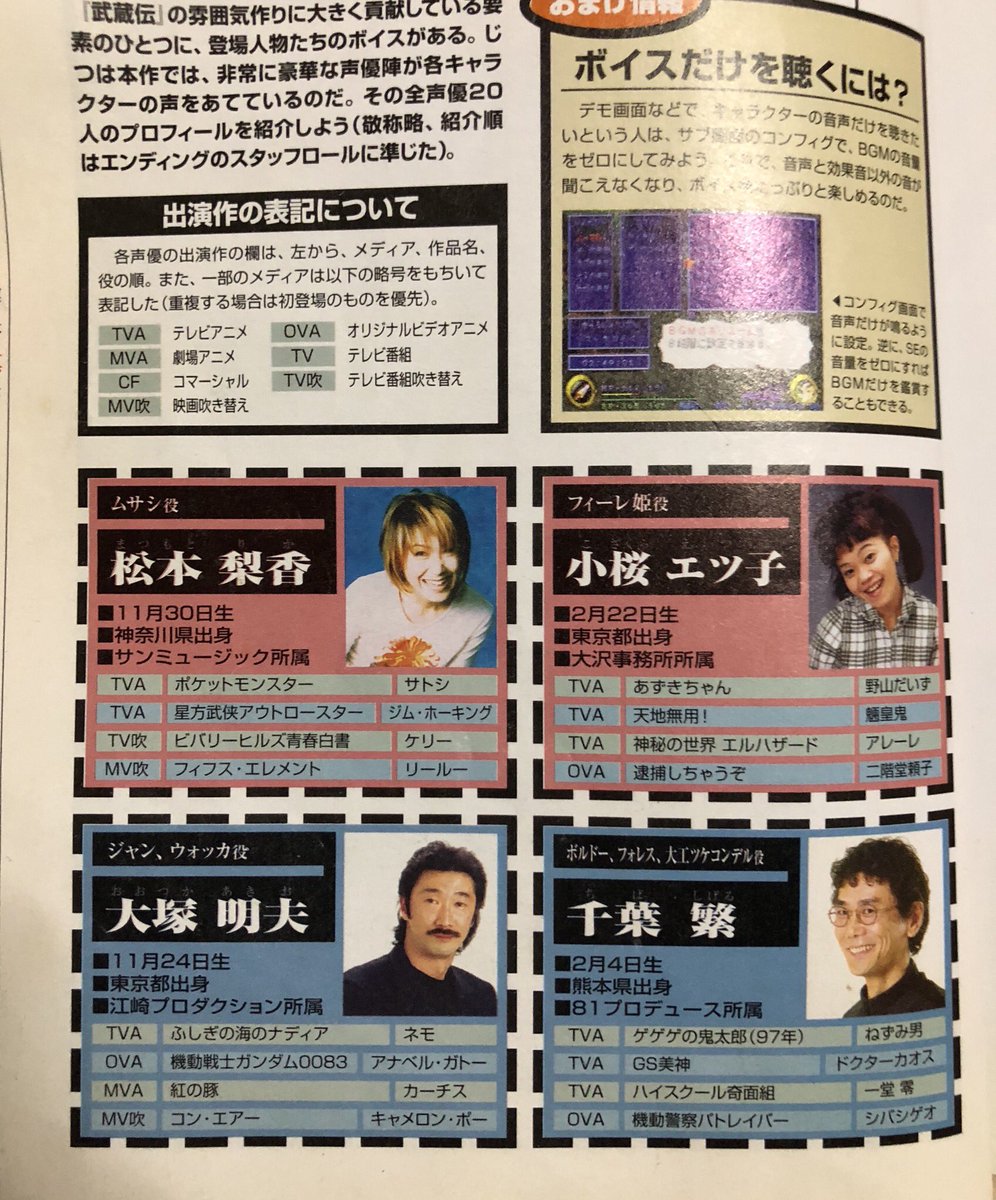 3ジョーカー 今日は 千葉繁 さんのお誕生日か 子供の頃にハマったゲーム ブレイヴフェンサー 武蔵伝 の攻略本にまさかの顔写真が載ってて 当時驚いたんだよなぁ 千葉繁さん お誕生日 おめでとうございます ちなみに一緒に写ってるのは 松本