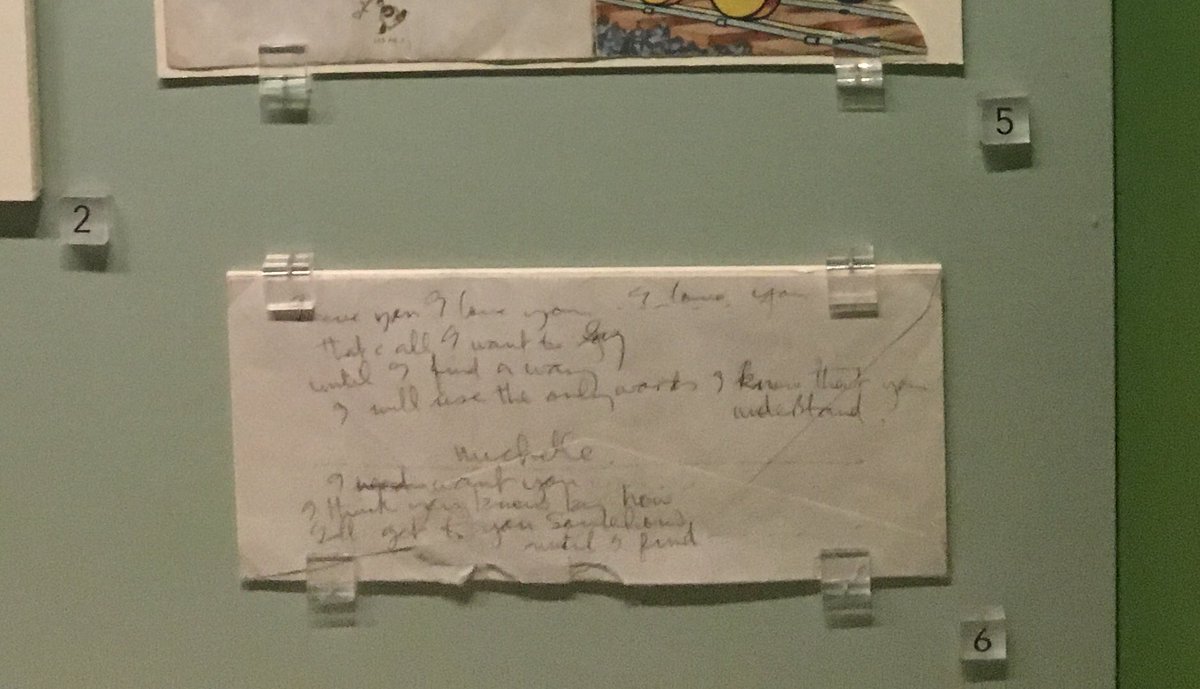 original handwritten beatles lyrics !!! 3rd one is john writing a hard days night on the back of julian’s 1st birthday card