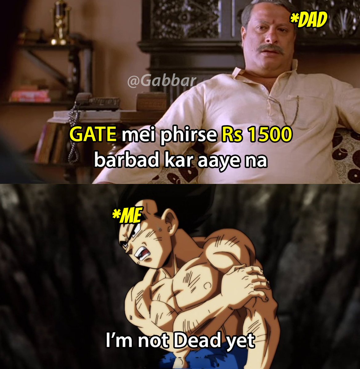 GabbarTEB's tweet photo. #GATE #Engineering #Engineer #Engineers #GATE18 #DBS #DBSuper #DBZ #DBS126
I'm not Dead yet ๐๐๐ https://t.co/CkHCLancwj