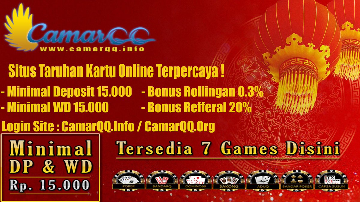 CamarQQ99's tweet photo. Yuk Gabung dan Bermain Sekarang Juga ! Raih Jutaan Rupiah Bersama @CamarQQ99 #agenpoker #bandarQ #Domino #capsasusun #sakong #poker https://t.co/8RbbmvT9mj