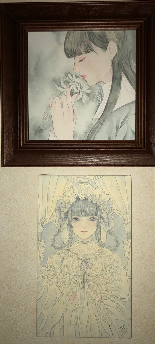 どんがらわ 佐田鳩子さん Satahatoco の作品が無事到着しました ツイッターでの制作風景をみたときからお迎えできないかと思っていました 色がね もう発色のぎりぎりなのではないかと思うくらい淡い そしてすべてが繊細 怖いから最優先で額装しないと