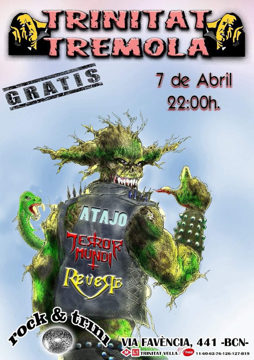 7 de abril en Barna, Rock and Trini con Reverb y Terror Mundi!!!
