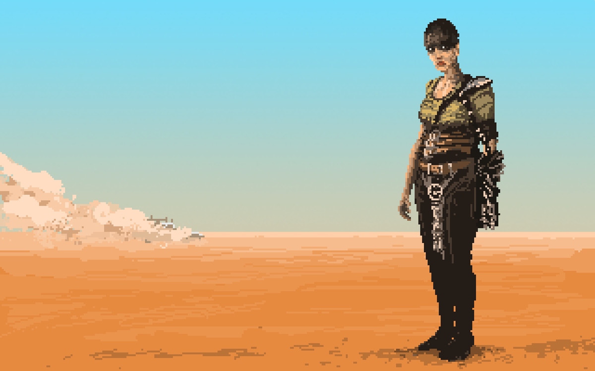 talecrafter's tweet photo. Imperator Furiosa. #pixelart #dailyart #MadMax https://t.co/3Dy4lH6k3D