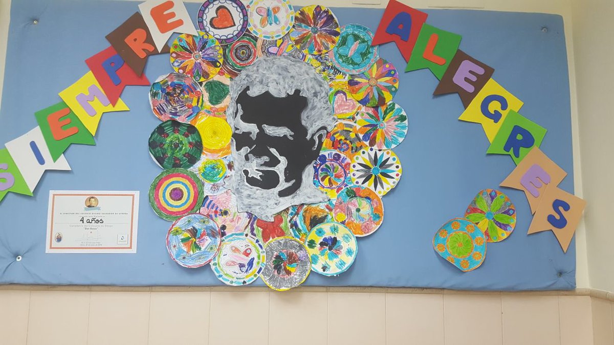 FMAutrera's tweet photo. El curso de 4 años de infantil ha ganado el concurso de dibujo de Don Bosco de la etapa de Infantil. ¡Así de bonito decoraron su tablón! https://t.co/xnDxTGC2lP