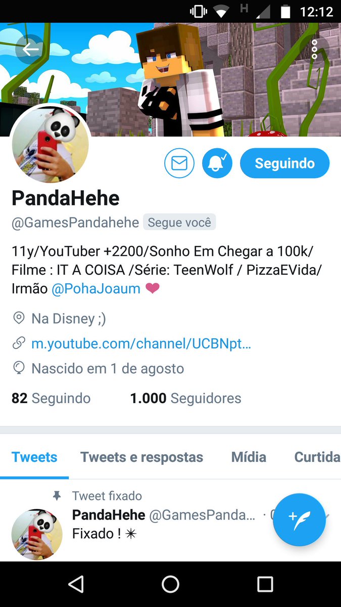 Craft_Deivid's tweet photo. Aeeeee 1.000 Seguidores @GamesPandahehe https://t.co/fi4cWObhT6