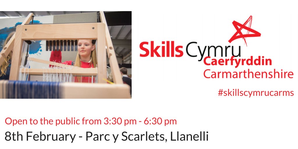 SkillsCymru Carmarthenshire 2018 - Parc Y Scarlets - 8-9 Feb - Why visit? You get the chance to try out new skills and explore careers! buff.ly/2G5XOB8  #SkillsCymruCarms