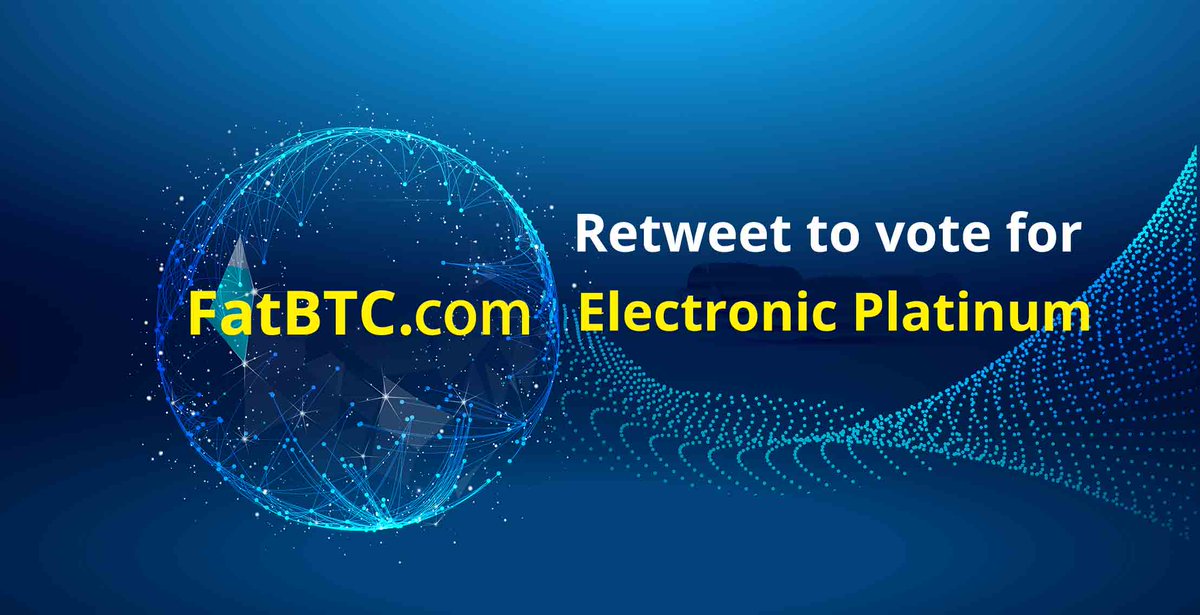 FatBTC's tweet image. ReTweet To Vote, show the COMMUNITY POWER of your coin:

Step 1: Follow @FatBTC on Twitter
Step 2: Retweet this post for @ePlatinum_swiss  to be listed next month.
Step 3: Tell everyone to do the same and get your coin listed! @ePlatinum_swiss FatBTC URL: fatbtc.com