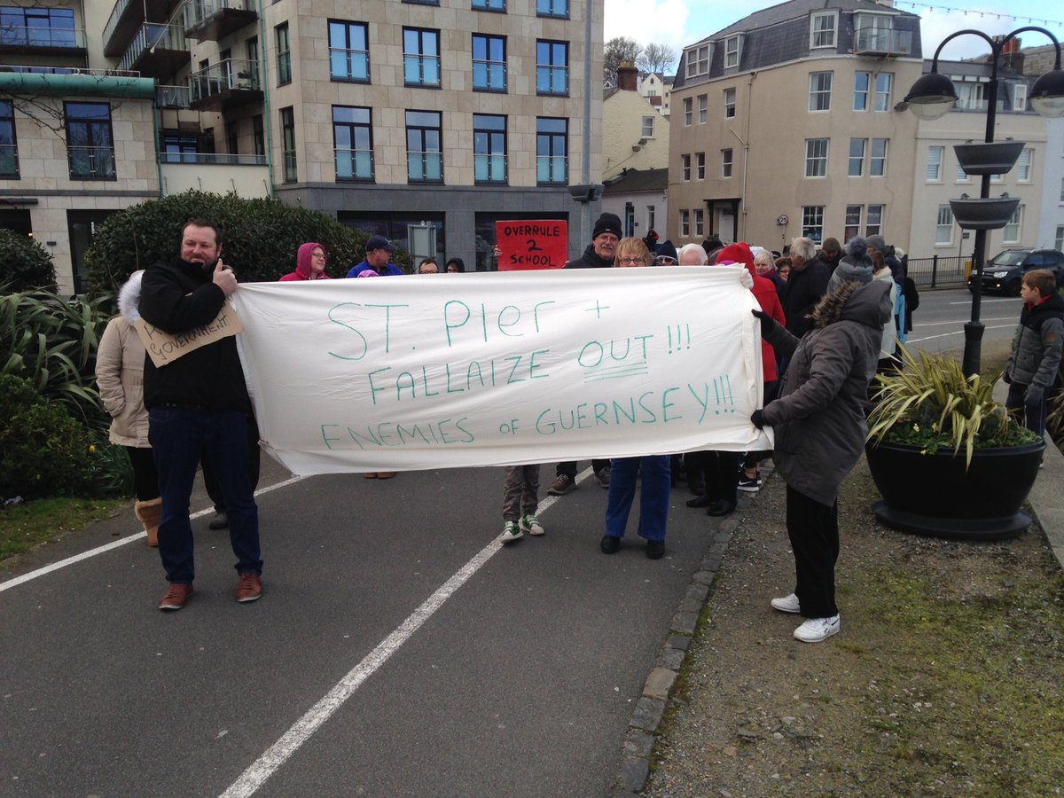 'St Pier and Fallaize out'

That's the message on the main banner.