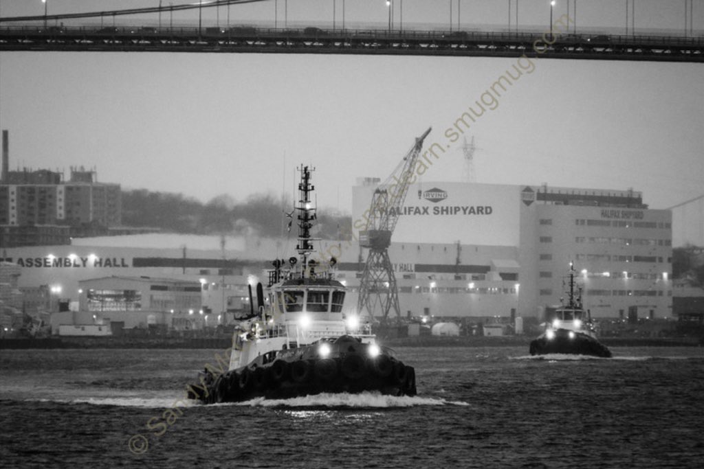 sandymcclearn's tweet photo. A few tug photos from January, as seen from @My_Waterfront and the @hfxtransit ferries. I award myself extra points for capturing two Irving tugs in front of the Irving shipyard where #AtlanticCondor was built. π #AtlanticOak #ShipsinPics #HalifaxNS https://t.co/ltnDTYM5be