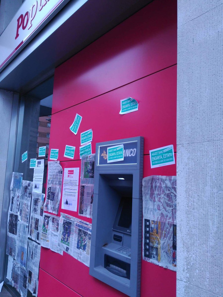 PAHLleida's tweet photo. 1) Abrimos hilo y explicamos nuestra situación con @GrupoBPopular @bancosantander: Llevamos ya 3 denuncias a varias compahs por defender a familias de sus estafas, PERO REPETIMOS, no nos callarán con sus amenazas, seguiremos defendiendo a las familias, sin miedo. https://t.co/zv37vWfFQH