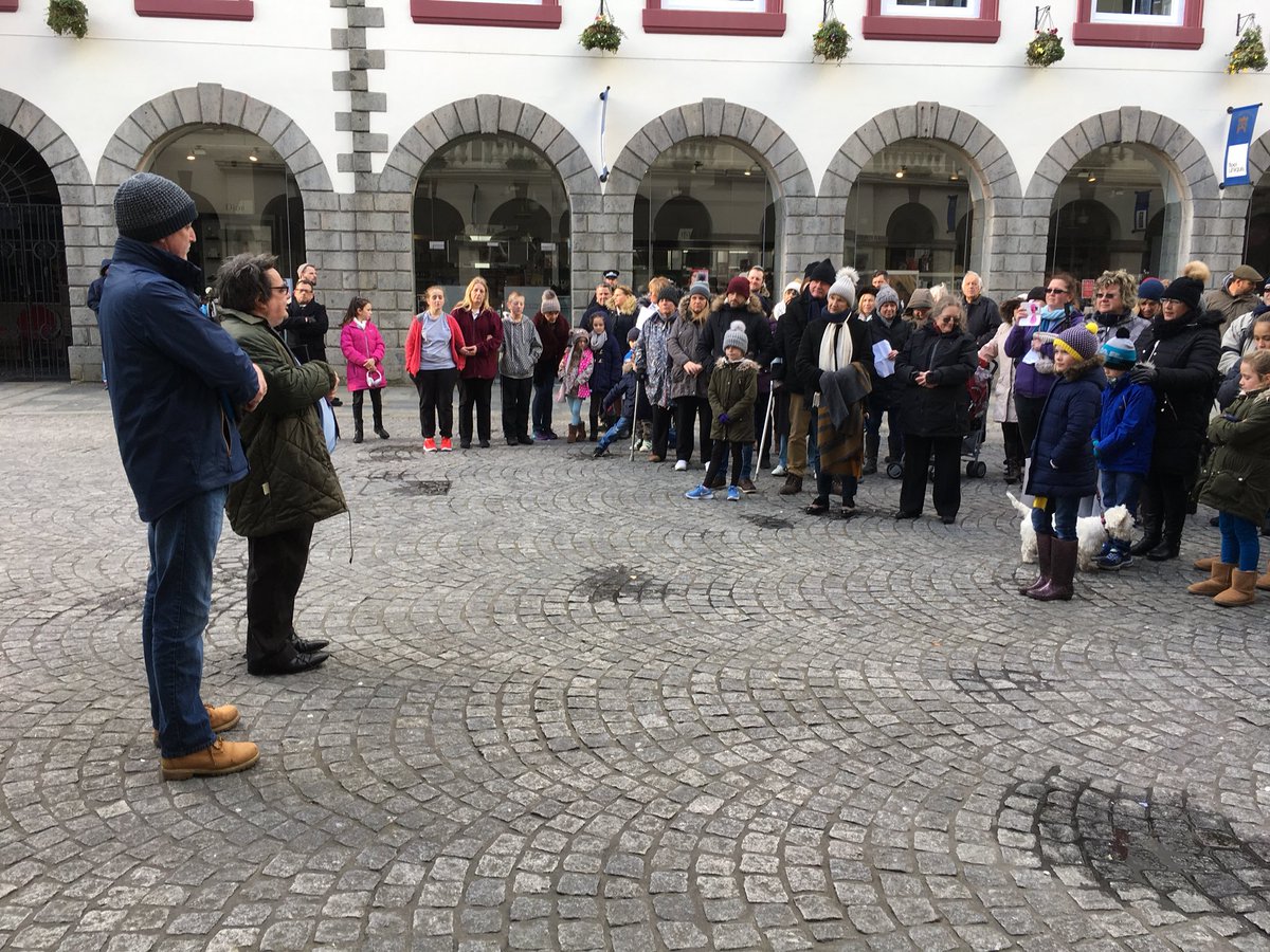 They’ve marched from Salerie to Market Square, speeches now from organisers and from politicians who opposed to schools