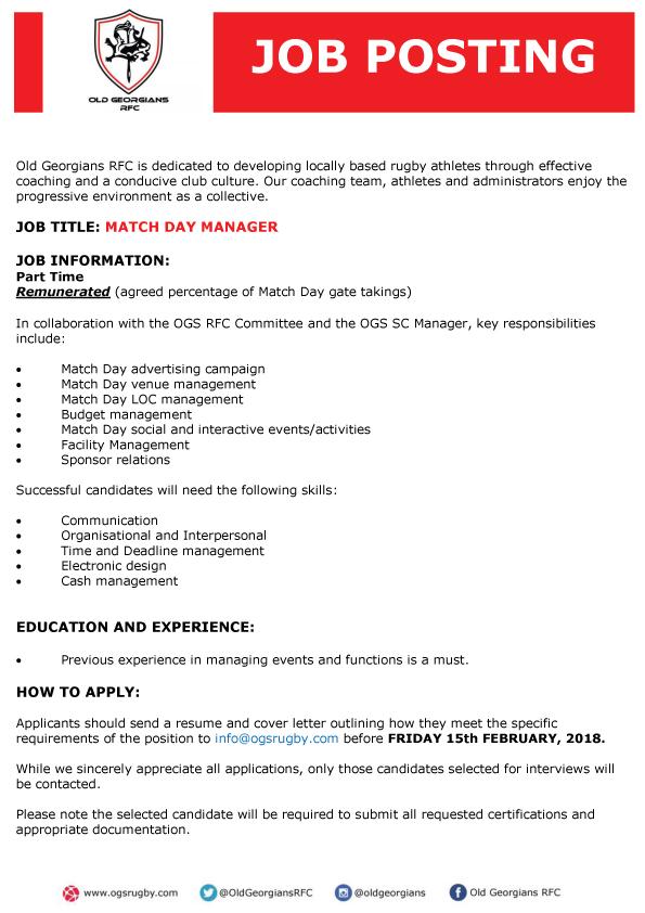 JOB OFFER - Match Day Manager. If you have Sports Event/Marketing/Creative skills &amp; know how to 'put on a show' then this is for YOU!!!
We have the opportunity. We need your skills. Join the CLUB and be a part of our growth @zimbabwerugby <a href="/kyrossports/">Kyros Sports</a>
<a href="/sandprozw/">Sand Productions</a> #ogsrugby