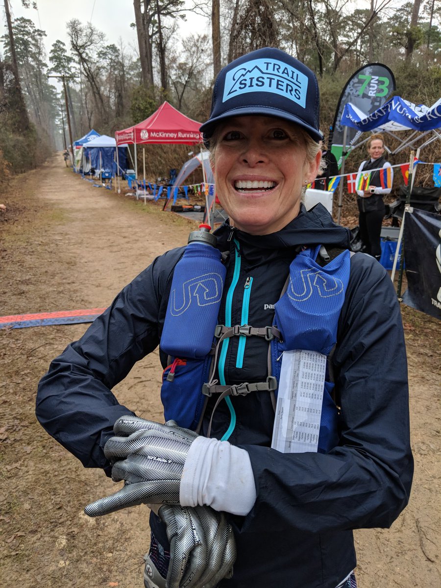 Grace Sims from Lakewood, Colorado sporting a <a href="/trail_talk/">Trail Sisters</a> (Trail Sisters) hat for 100 miles at Rocky Raccoon. Trail Sisters is an ATRA partner - check em out! @Gklucrezi