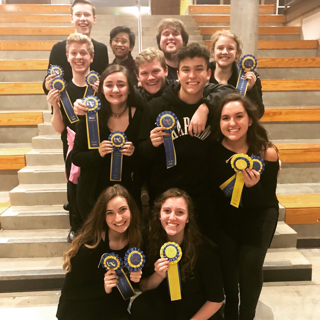 We are so proud of our troupe!! we had so much fun yesterday competing with the Northwest Region Oregon Schools. See y’all at state! 🎭🏅 #takeflight #gohawks