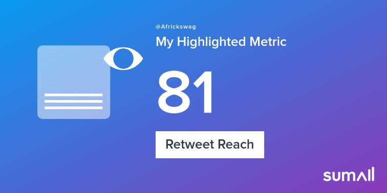 My week on Twitter 🎉: 1 Like, 1 Retweet, 81 Retweet Reach, 1 New Follower. See yours with sumall.com/performancetwe…