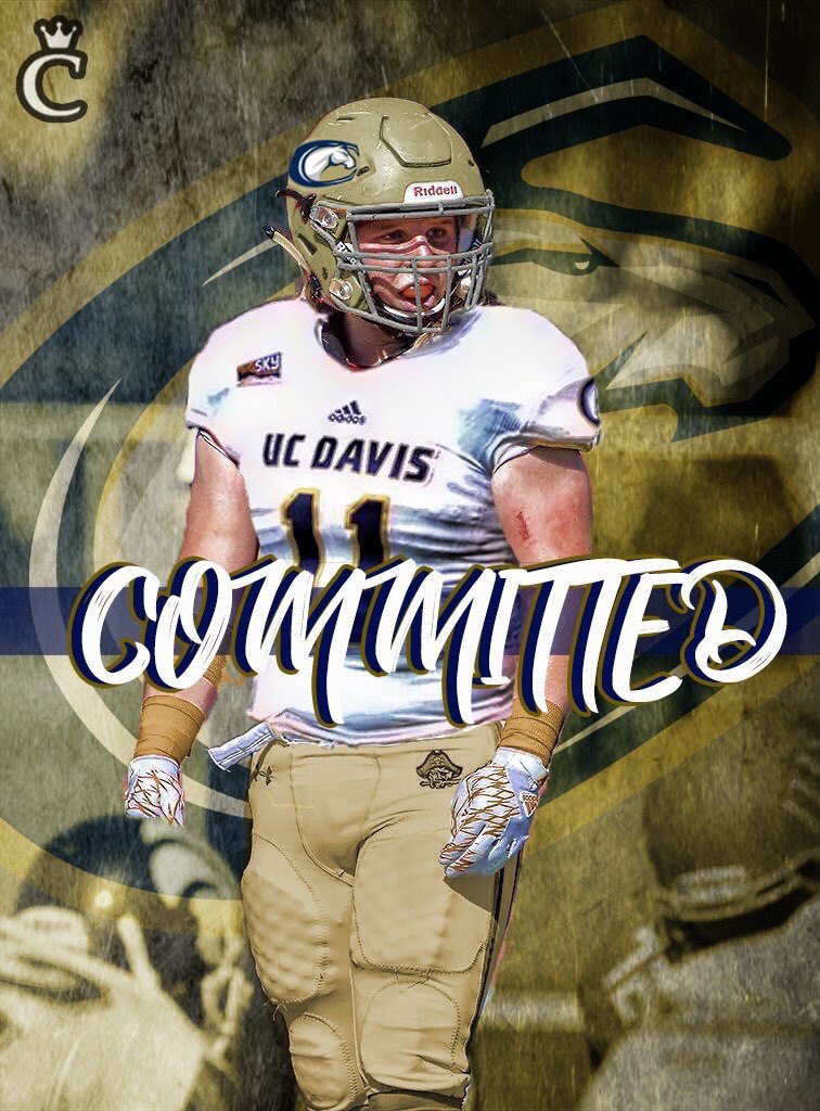 jjgallagherr's tweet photo. I am extremely proud and pumped to announce that I am COMMITTED to play Division 1 football at The University of California, Davis‼️‼️ #AGScension #GoAgs https://t.co/pAxQ3hhrxT