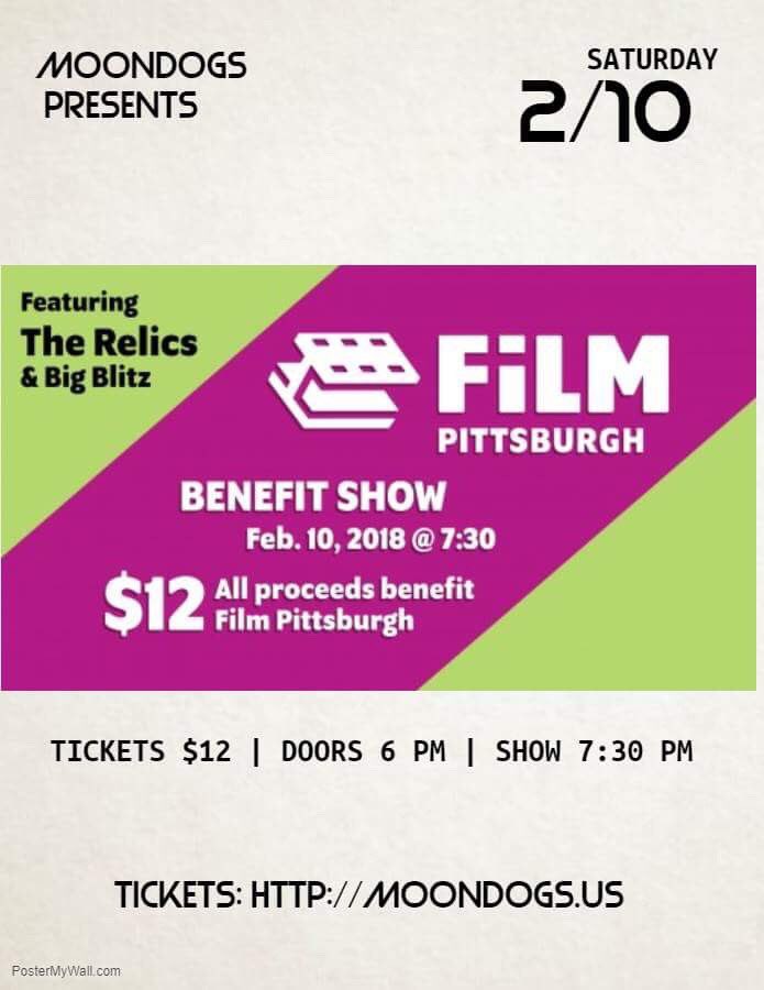 moondogspub's tweet photo. Saturday: #Benefit for @FilmPittsburgh w #TheRelics and @bigblitzband #rock #jazz https://t.co/42bqvBNxv9