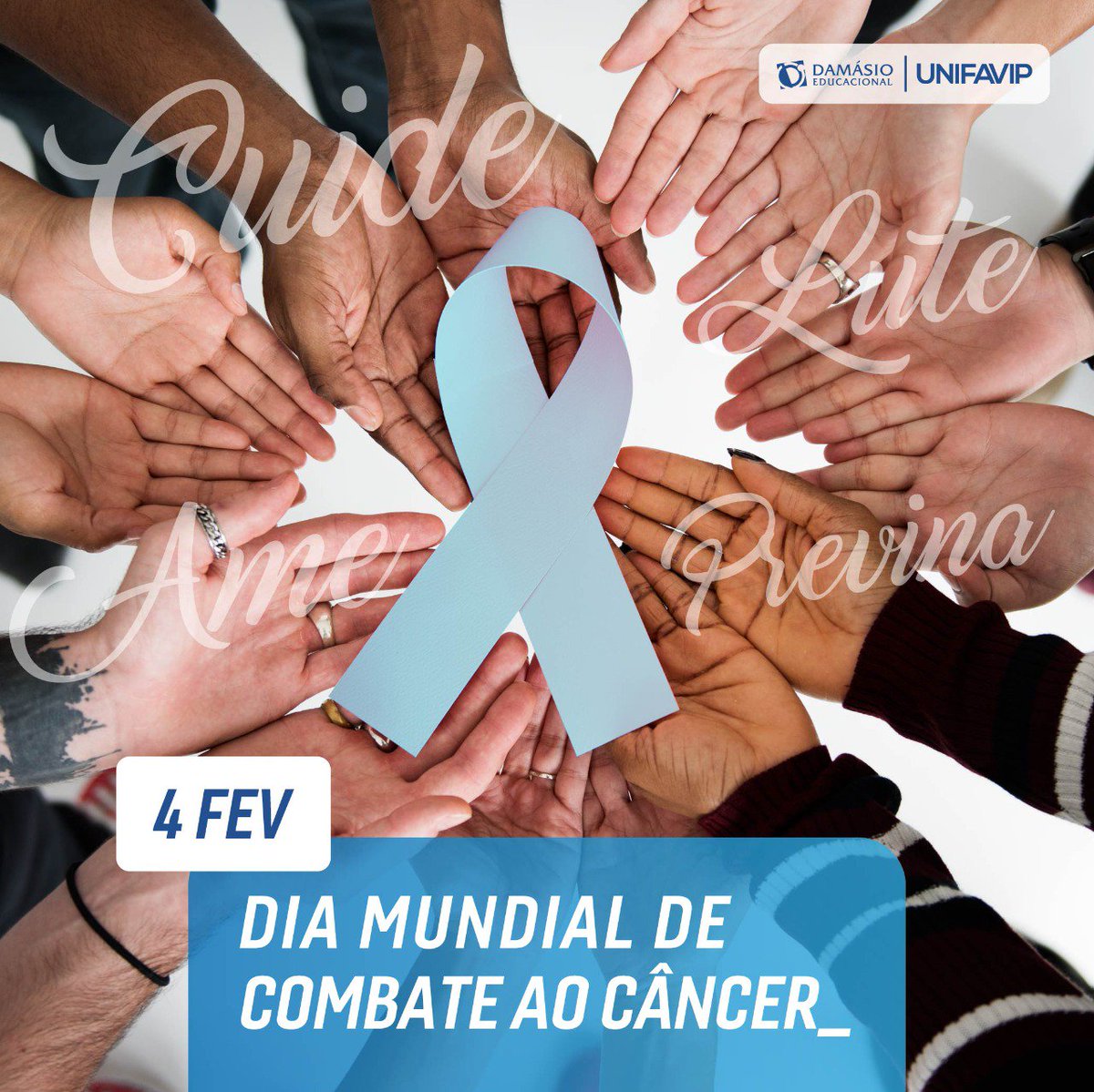 WydenAracatuba's tweet photo. Não só no dia 4 FEV, mas todos os dias devemos unir forças para a conscientização sobre o Câncer. Previna-se. Conscientize-se. Lute. #LutaContraCancer
#DamasioEducacionalAracatuba https://t.co/B8ckE35vMQ