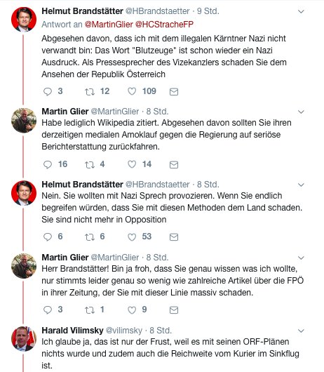 SolautSonja's tweet photo. Damit es nicht übersehen wird:
Martin #Glier ist Pressesprecher von Strache und #Vilimsky sitzt für Österreich im EU-Parlament und ist Generalsekretär einer Regierungspartei.
#Just_sayin … https://t.co/tJQkbKsH5A