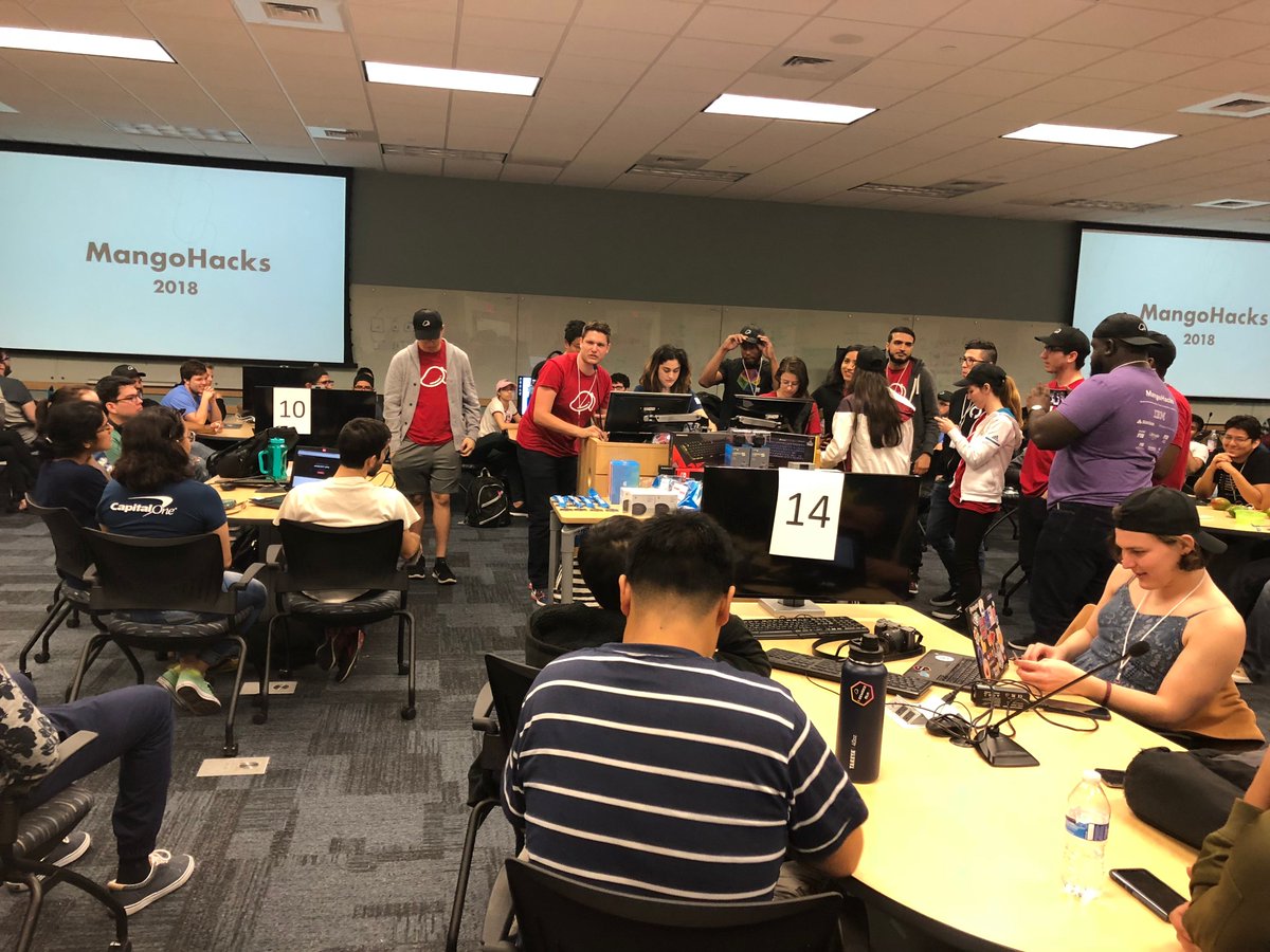 MLHacks's tweet photo. Closing ceremonies happening now at @fiumangohacks! Stay tuned to see the winners! #MangoHacks18 https://t.co/tCdOgxZkN1