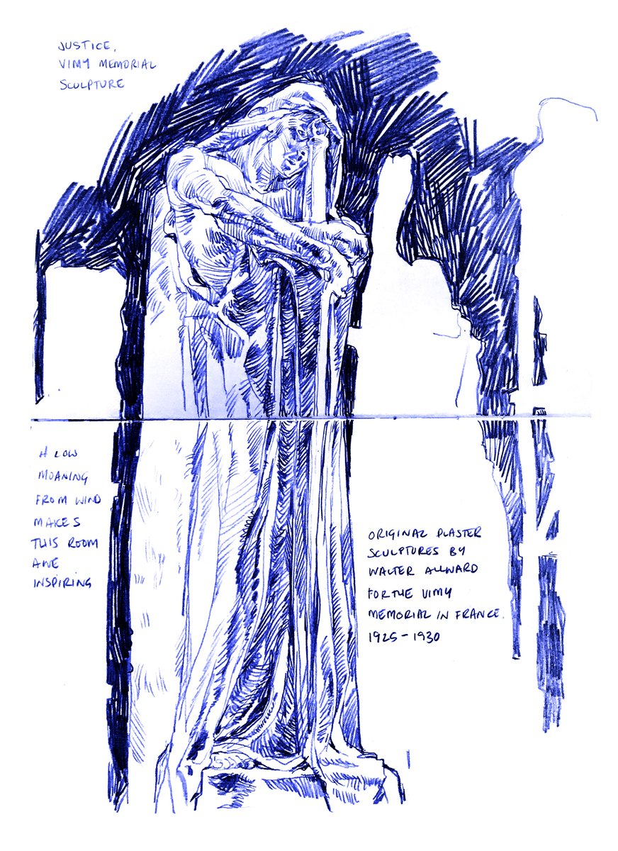 Sketched these fantastic Vimy Memorial sculptures by Walter Alward @CanWarMuseum in Ottawa over the weekend. Truly an unbelievable gift to be able to get close to them. @cdn_forces @joannestober @urbansketchers warmuseum.ca/event/the-cana… @sketchbookskool @RCRMuseum @vimyfoundation