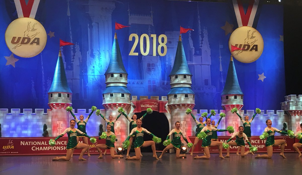 All green everything ✅ loving the pom color from Hamden High School in Medium Varsity Pom Finals! #UDAnationals