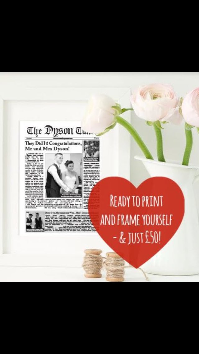 Looking for a unique Valentine’s gift for your other half? My 100% personalised newspaper pages can be emailed to your inbox within 48 hours - ready to print and frame! Featuring three stories about your loved one, these pages are completely one of a kind! #ValentinesDay2018