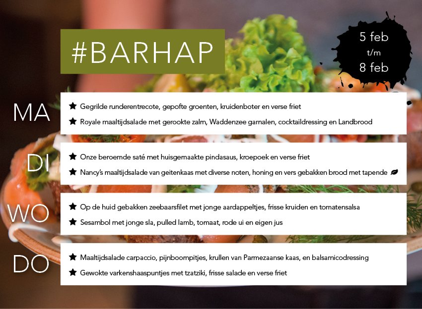 Smulpotlife's tweet photo. Nieuwe week, nieuwe #barhap! Met wie kom jij deze week barhappen voor een tientje? #smulpot #texel #food https://t.co/SCyyU6XMGl