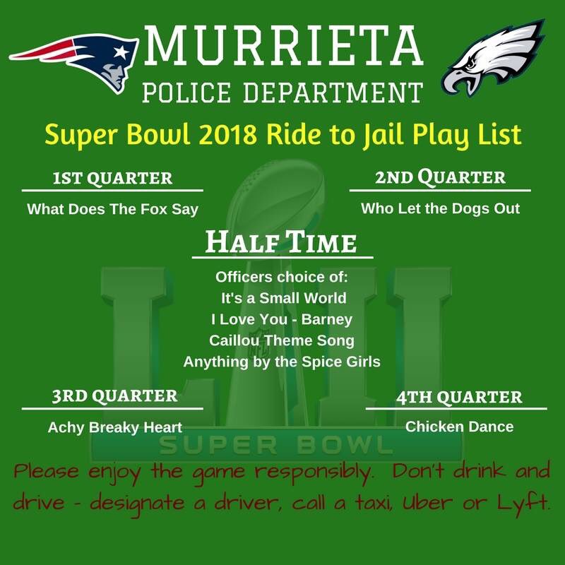 temec_laurie's tweet photo. Don’t drink and drive! Thank you #murrietapolicedepartment #SuperBowlSunday #lyft #uber #beadd https://t.co/rSiM6SdvgV