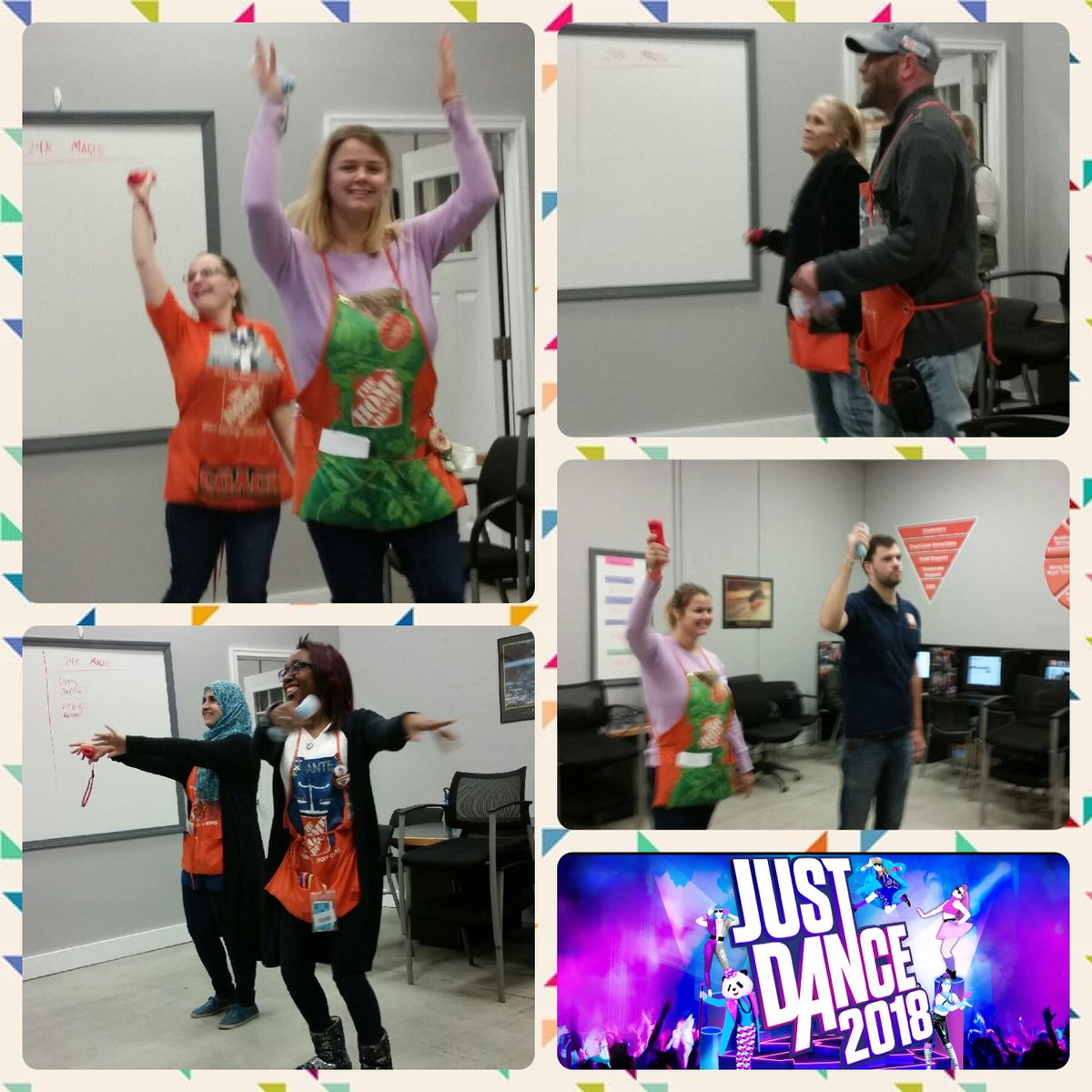 HomeDepotKzoo's tweet photo. And on Sundays we #JustDance !๐๐ผ๐บ๐ฝ#funatworkweek #actionshots #videogames ๐ฎ๐ผ @JasonHatkowski @mmmatey @WoodstockJordan @cwits33 @BrianFTB @PilbeamMegan https://t.co/9fLV0hBc2X