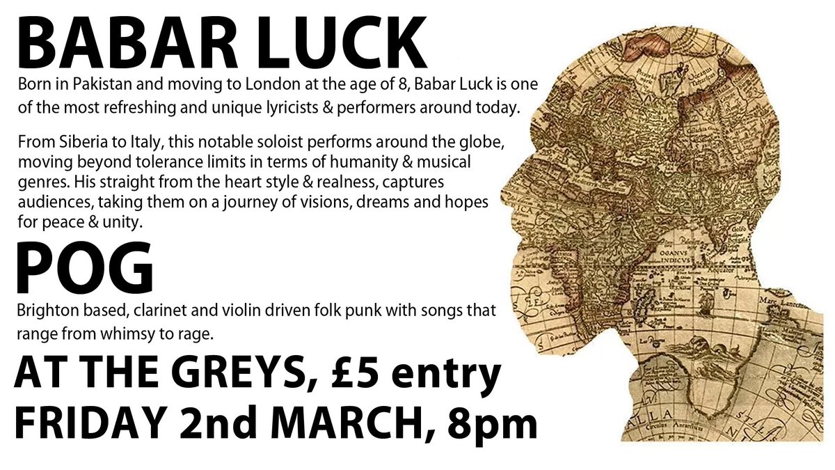 Pog (@pogbrighton) on Twitter photo Next Pog show is with <a href="/BabarLuck/">Babar Luck</a> at The Greys in Brighton, 2nd March. Tickets available here: wegottickets.com/event/429757 Next Pog show is with <a href="/BabarLuck/">Babar Luck</a> at The Greys in Brighton, 2nd March. Tickets available here: wegottickets.com/event/429757