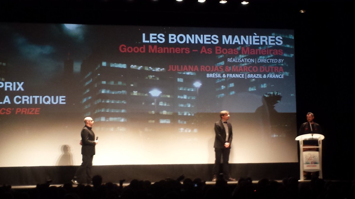StephBelpeche's tweet photo. Prix de la critique remis par @philippe_rouyer #Gérardmer2018
LES BONNES MANIÈRES de Juliana Rojas et @marcodutra https://t.co/QvJhG5iT2z