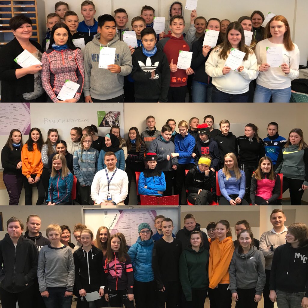 Økonomi og Karriervalg på Sandfallet u-skole, 9. kl.trinn ✔️@SpareBank1_no NN i Alta stilte med veileder. #samspill #hvemerjeg #hvaviljegbli #entreprenørskap #EB #uefinnmark #snn  #Alta