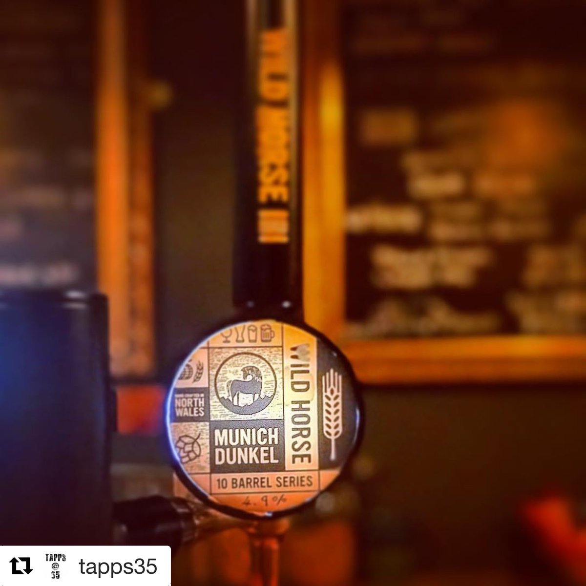 #Repost <a href="/tapps35/">Tapps@35</a>
・・・
So <a href="/wildhorsebeer/">Wild Horse Brewing Co</a> made this #Dunkel maybe you should come to the #darkside #craftbeer #local #nocrappattapps #munich #CraftnotCrap #craftondraught #llandudno