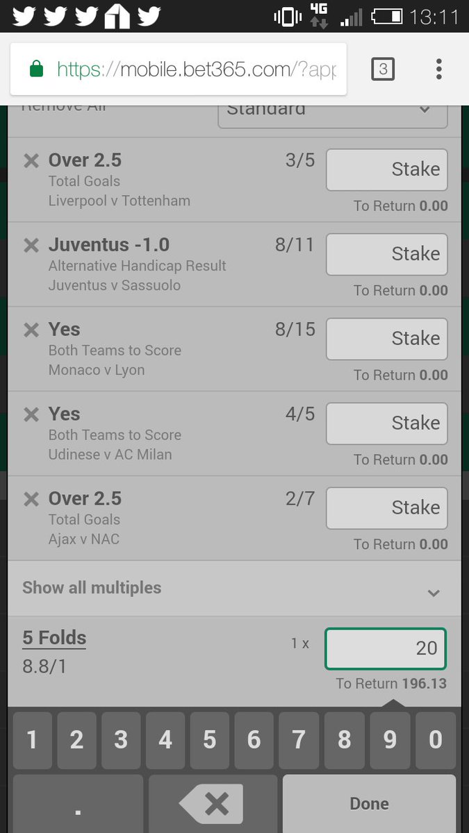 Today's inplays not being kind, today's mixed acca is looking good though <a href="/VIPcashbuilder/">VIPcashbuilder</a>. Just need Monaco vs Lyon BTTS for £196 for a £20 stake