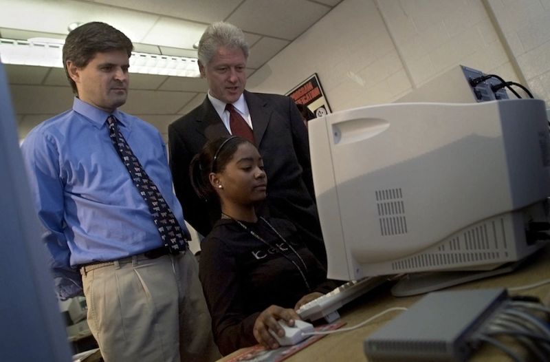 Some more of Clinton doing the Computer Lab trick, plus the rare Reagan sit-and-point.
