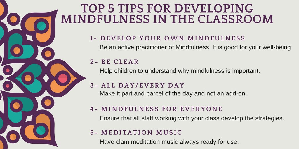 #Mindfulness in the classroom with @Ed_Tmprince   5 Top tips to try. goo.gl/VDrm66 #twomened #edchat #primaryrocks